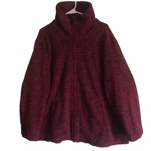 Susan Graver - 3X - Zip Up Hoddie - Red & Black